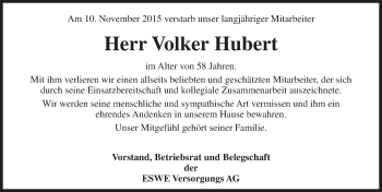 Traueranzeige von Volker Hubert von  Wiesbaden komplett