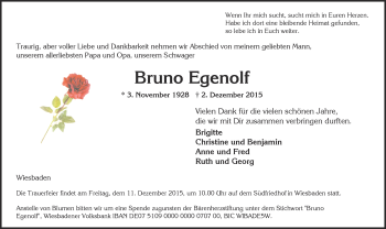 Traueranzeige von Bruno Egenolf von  Wiesbaden komplett