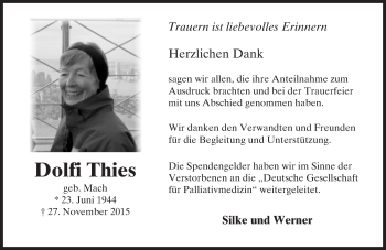 Traueranzeige von Dolfi Thies von  Camberger Anzeiger