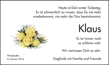 Traueranzeige von Klaus  von  Wiesbaden komplett