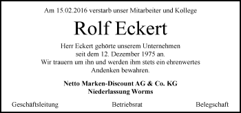 Traueranzeige von Rolf Eckert von trauer.rmp.de