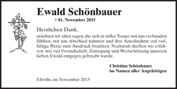 Traueranzeige von Ewald Schönbauer von  Rheingau