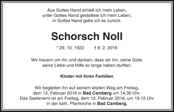 Traueranzeige von Schorsch Noll von  Camberger Anzeiger