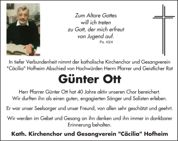 Traueranzeige von Günter Ott von  Bürstädter Zeitung