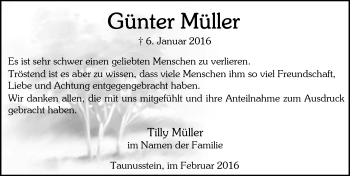 Traueranzeige von Günter Müller von  Wiesbaden komplett