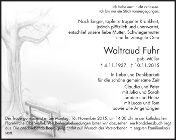 Traueranzeige von Waltraud Fuhr von  Wiesbaden komplett
