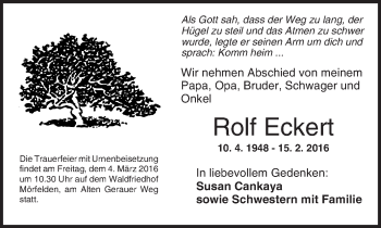 Traueranzeige von Rolf Eckert von  Wiesbaden komplett