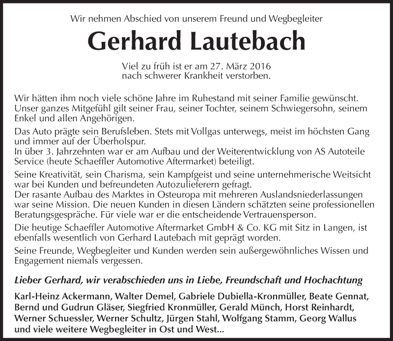  Traueranzeige für Gerhard Lautebach vom 09.04.2016 aus trauer.rmp.de