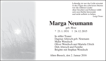 Traueranzeige von Marga Neumann von  Gießener Anzeiger
