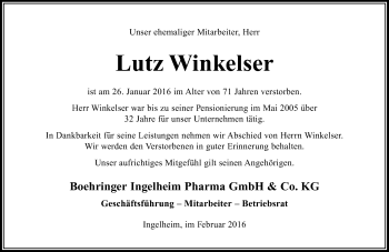 Traueranzeige von Lutz Winkelser von trauer.rmp.de