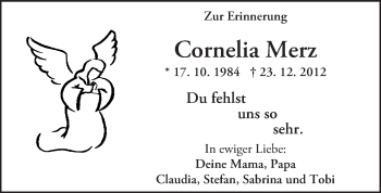 Traueranzeige von Cornelia Merz von  Wiesbaden komplett