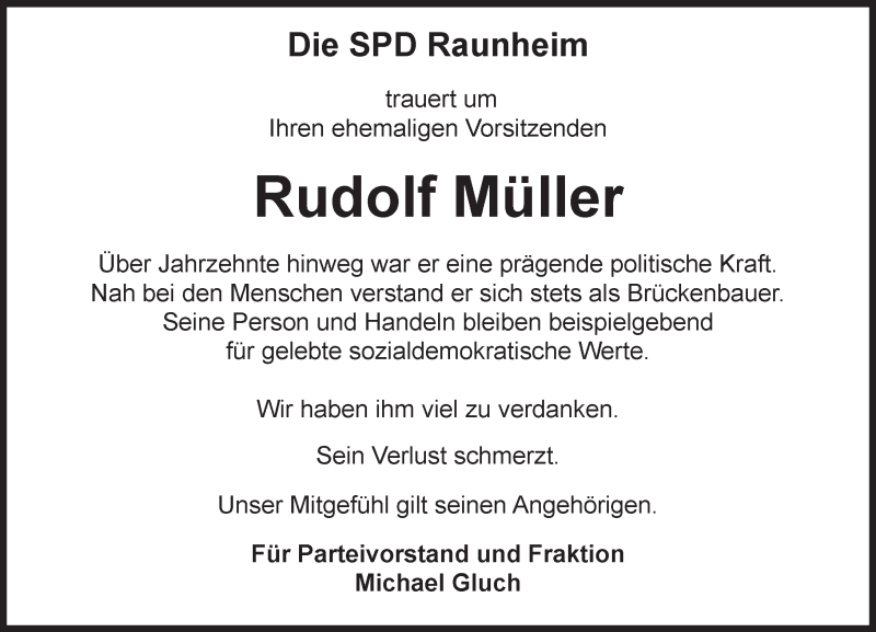  Traueranzeige für Rudolf Müller vom 13.04.2016 aus trauer.rmp.de