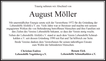 Traueranzeige von August Möller von VRM Trauer