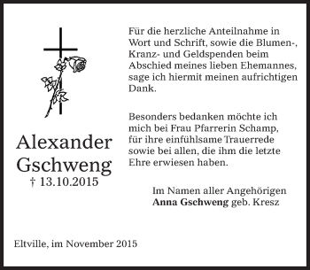 Traueranzeige von Alexander Gschweng von  Wiesbaden komplett