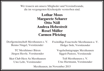 Traueranzeige von In Gedenken  von  Usinger Anzeiger