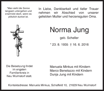 Traueranzeige von Norma Jung von  Camberger Anzeiger