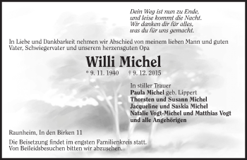 Traueranzeige von Willi Michel von  Mainspitze