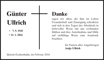 Traueranzeige von Günter Ullrich von  Wiesbaden komplett