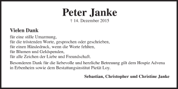 Traueranzeige von Peter Janke von  Wiesbaden komplett