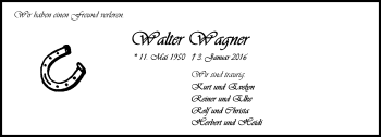 Traueranzeige von Walter Wagner von  Wiesbaden komplett