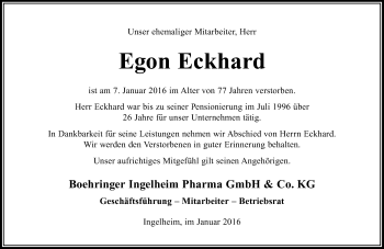 Traueranzeige von Egon Eckhard von trauer.rmp.de