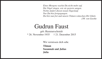 Traueranzeige von Gudrun Faust von  Wiesbaden komplett