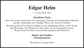 Traueranzeige von Edgar Helm von  Wiesbaden komplett