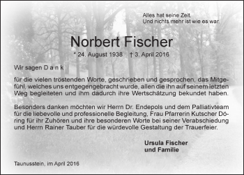 Traueranzeige von Norbert Fischer von  Wiesbaden komplett