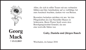 Traueranzeige von Georg Mack von  Wiesbaden komplett
