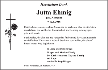 Traueranzeige von Jutta Ehmig von  Wiesbaden komplett