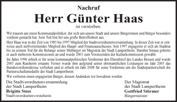 Traueranzeige von Günter Haas von  Bürstädter Zeitung