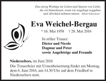 Traueranzeige von Eva Weichel-Bergau von  Camberger Anzeiger