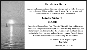 Traueranzeige von Günter Siebert von  Kreisanzeiger
