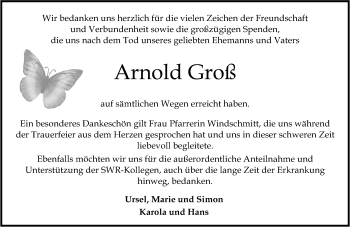 Traueranzeige von Arnold Groß von Trauerportal Rhein Main Presse