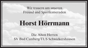 Traueranzeige von Horst Hörrmann von  Camberger Anzeiger