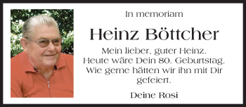 Traueranzeige von Heinz Böttcher von Trauerportal Rhein Main Presse