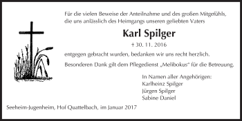 Traueranzeige von Karl Spilger von Trauerportal Echo Online