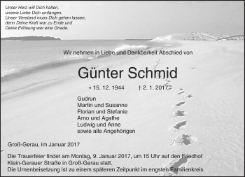 Traueranzeige von Günter Schmid von Trauerportal Echo Online