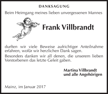 Traueranzeige von Frank Villbrandt von Trauerportal Rhein Main Presse