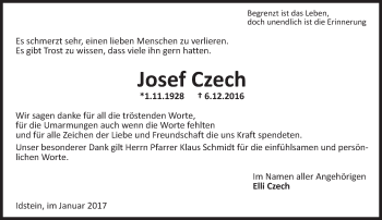 Traueranzeige von Josef Czech von Trauerportal Rhein Main Presse