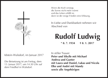 Traueranzeige von Rudolf Ludwig von  Camberger Anzeiger