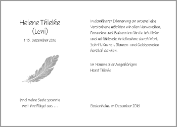 Traueranzeige von Helene Thielke von Trauerportal Rhein Main Presse