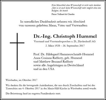 Traueranzeige von Christoph Hummel von Trauerportal Rhein Main Presse
