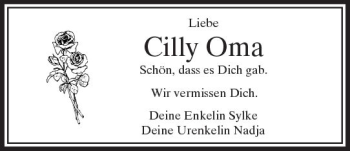 Traueranzeige von Cäcilia Weisel von  Usinger Anzeiger