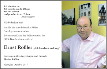 Traueranzeige von Ernst Rößler von Trauerportal Rhein Main Presse