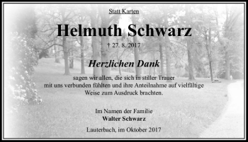 Traueranzeige von Helmuth Schwarz von VRM Trauer