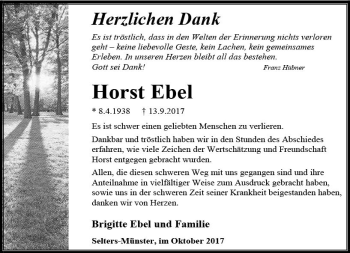 Traueranzeige von Horst Ebel von  Camberger Anzeiger
