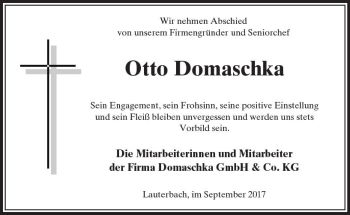 Traueranzeige von Otto Domaschka von VRM Trauer