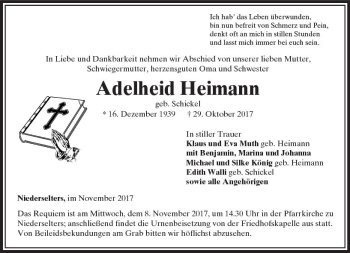 Traueranzeige von Adelheid Heimann von  Camberger Anzeiger