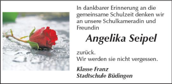 Traueranzeige von Angelika Seipel von  Kreisanzeiger